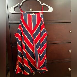 Striped Red and Blue Women's Top